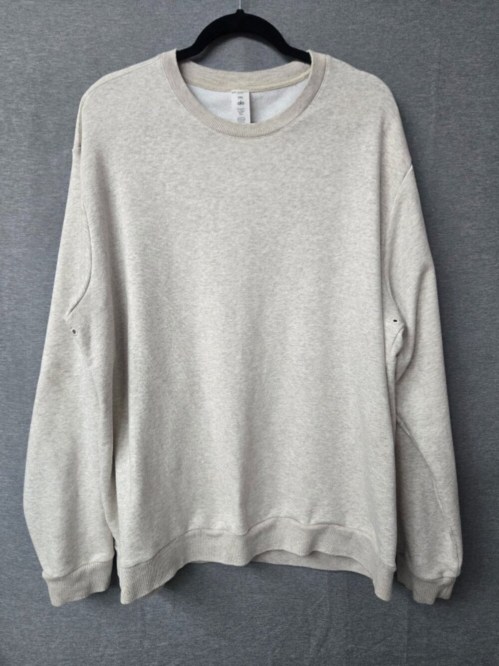 Alo Yoga Renown Heavy Weight Crew Neck Pullover Athletic Heather Grey 2XL
